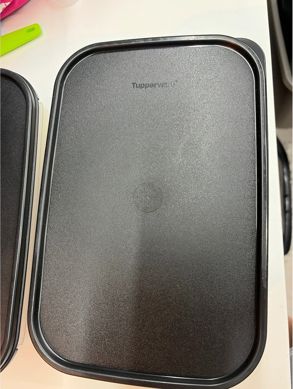 Tupperware Modular Mates CLEAR Rectangular #2 Container W/Black Seal #1609 NEW